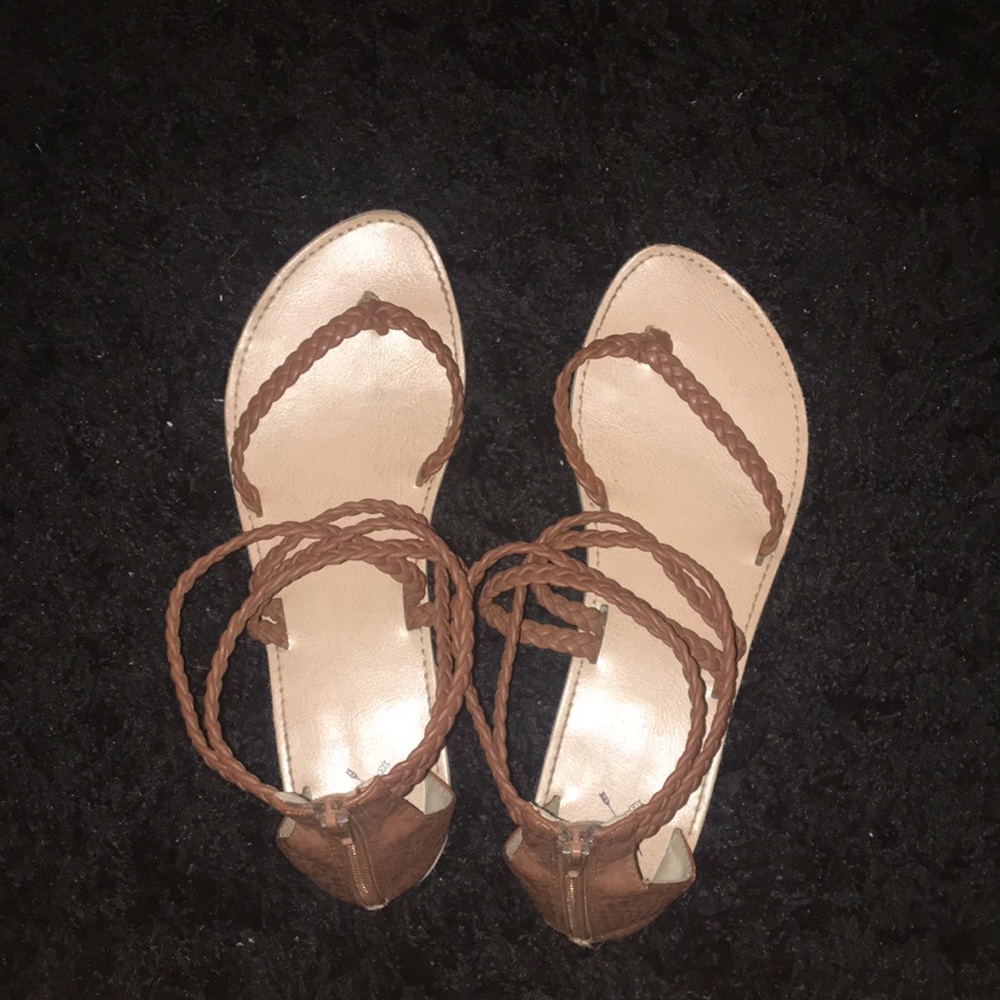 Brown strappy sandals